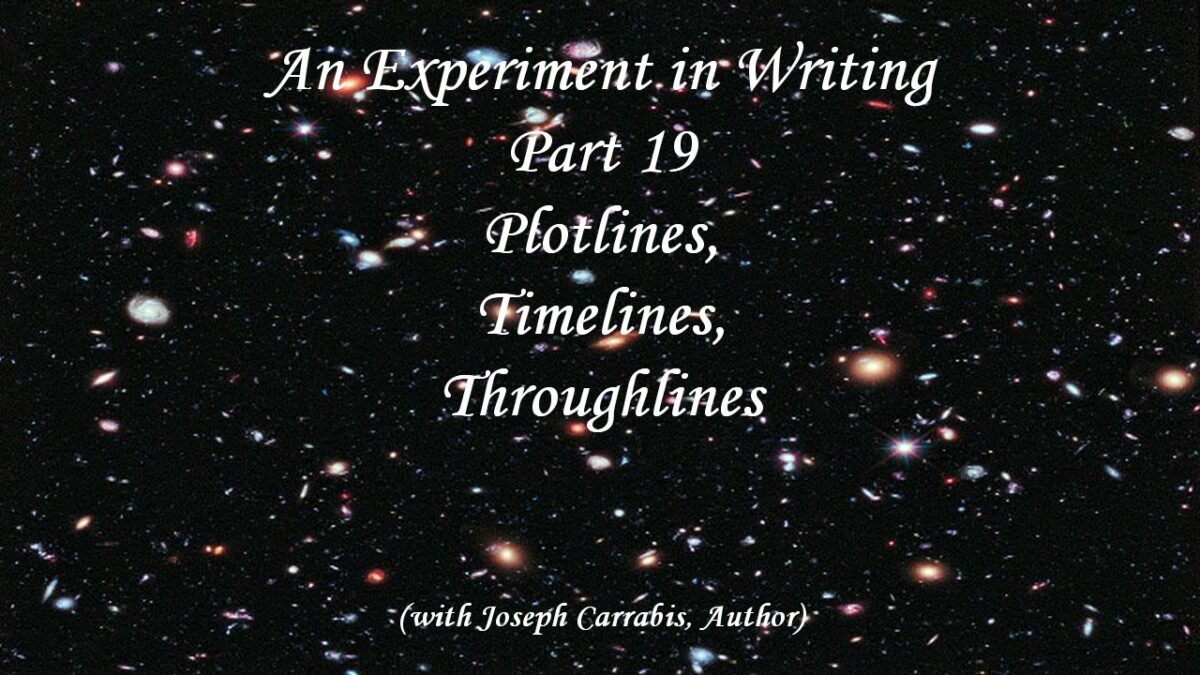 An Experiment in Writing – Part 19: Plotlines, Timeslines, Throughlines